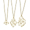 3Pcs 3 Sizes Stainless Steel Macrame Pouch Empty Stone Holder for Necklace Makings, Golden, 17.72~28.19 inch(45~71.6cm), pendant: 22.5~48x14~17.5mm, 1Pc/size