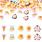 50Pcs Opaque Resin Cabochons, Cartoon Bread, Mixed Shapes, Mixed Color, 12.5~15x12~13x6.5~7mm
