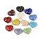 Glass Beads, Heart, Golden Metal Enlaced, Mixed Color, 12x14x6mm, Hole: 1mm