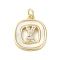Rack Plating Brass Micro Pave Clear Cubic Zirconia Pendants, with Shell, Cadmium Free & Lead Free, Long-Lasting Plated, Real 18K Gold Plated, with Jump Ring, Letter X, 17.5x15x2.5mm, Hole: 3mm
