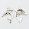 Alloy Pendants, Dolphin, Lead Free & Cadmium Free & Nickel Free, Antique Silver Color, 24x21x4mm, Hole: 3mm