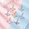 7Pcs Acrylic & Alloy Pendant Decorations, with Lobster Claw Clasps, Heart & Wing, Mixed Color, 31mm