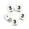 Handmade Porcelain Beads, Square with Number, Number, 9x9x9mm, Hole: 1.8mm