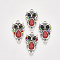 Alloy Links connectors, with Resin and Rhinestone, Owl, Antique Silver, Colorful, 23.5x13x3.5mm, Hole: 1.8mm