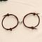 Alloy Heart-shaped Magnetic Braided Rope Bracelets for Couple Girlfriends, Brown, 5-1/2~10-1/4 inch(14~26cm)