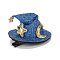 Halloween Imitation Leather Hair Accessories, with Iron Alligator Hair Clips Findings, Hat with Star, Steel Blue, 72x37mm
