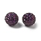 Acrylic Rhinestone Beads, Round with Square Rhinestone, Shiny Beads for DIY Jewelry Making, Beadable Pens and Crafts, Dark Orchid, 16~16.5mm, Hole: 2.5mm