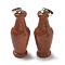 Synthetic Goldstone 3D Pendants, Vase Shape Charms with Platinum Tone Brass Snap on Bails, 43x16mm, Hole: 6x4mm