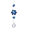 Glass Flower Hanging Ornaments, Hanging Suncatchers Home Garden Outdoor Decorations, Marine Blue, 290mm