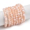 Frosted Crackle Glass Beads Strands, Rondelle, Light Salmon, 4.5x3.5mm, Hole: 0.8mm, about 222pcs/strand, 30.71''~31.10''(78~79cm)
