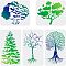 5 Sheets 5 Style PET Plastic Drawing Painting Stencils Templates Sets, Tree Pattern, 29.7x21cm, 1 sheets/style