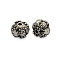 Brass Beads, Flower, Nickel Free, Antique Silver, 11x9mm, Hole: 2mm