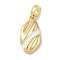 Brass Enamel Pendants, Cadmium Free & Nickel Free & Lead Free, Real 18K Gold Plated, Oval, 18x9x3.5mm, Hole: 4x2mm