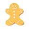 Christmas Theme Acrylic Pendants, Gold, Gingerbread Man, 26.5x21x2mm, Hole: 1.6mm