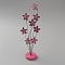 304 Stainless Steel Flower Name Card Holder, Photo Memo Holders, with Iron Clip, for Wedding, Birthday Party Table Number Sign, Hot Pink, 80x54x255mm