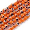 Handmade Evil Eye Lampwork Round Bead Strands, Orange, 4mm, Hole: 1mm, about 100pcs/strand
