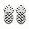 Non-Tarnish 304 Stainless Steel Pendants, Laser Cut, Pineapple, Stainless Steel Color, 18x10x1mm, Hole: 1mm