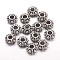 Tibetan Style Spacer Beads, Cadmium Free & Nickel Free & Lead Free, Snowflake, for Christmas, Antique Silver, about 7mm in diameter, 2mm thick, Hole: 2.5mm