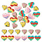 Pandahall 20Pcs 5 Style Zinc Alloy Enamel Pendants, Light Gold, Heart with Flower & Tulip Charm, Floral Pattern, 19~21.5x18~25.5x2~3mm, Hole: 1.4~1.8mm, 4pcs/style