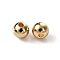 Brass Beads, Long-Lasting Plated, Round, Real 18K Gold Plated, 6x5.5mm, Hole: 1.5mm, 50pcs/bag