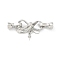 Brass Fold Over Clasps, Bowknot, Platinum, 38mm