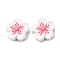 Silicone Beads, Flower, White, 28x28.5x9.5mm, Hole: 2mm