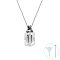 Mini Clear Glass Pet Urn Ashes Bottle Pendant Necklaces, Stainless Steel Cable Chain Memorial Jewelry for Unisex, Stainless Steel Color, Rectangle, 23.62 inch(60cm)