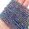 Transparent Electroplate Glass Beads Strands, Full Rainbow Plated, Faceted, Bicone, Steel Blue, 3.5~3.8x3.2mm, Hole: 0.8mm, about 107~110pcs/strand, 32.5~34cm