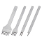 4Pcs 4 Styles DIY Lacing Stitching Leather Craft Kits, Leather Craft Hole Punches Tool, Stainless Steel Color, 98x6~21x3.5mm