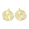 Alloy Pendants, Cadmium Free & Lead Free, Rack Plating, Golden, Flat Round, 23x20.5x1.5mm, Hole: 1.8mm