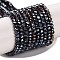 Baking Electroplate Glass Beads Strands, AB Color, Faceted, Round, Black, 4x3mm, Hole: 1mm, about 105~110pcs/strand, 38~39cm