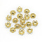 Plated Iron Bead Caps, Flower, 5-Petal, Filigree, Golden, 8~9x3mm, Hole: 1mm