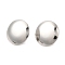 Non-Tarnish 304 Stainless Steel Flat Round Stud Earrings for Women, Stainless Steel Color, 20mm, Pin: 0.8mm