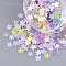 Ornament Accessories, PVC Plastic Paillette/Sequins Beads, No Hole/Undrilled Beads, Sakura Flower, Mixed Color, 4.5x5x0.4mm, about 1200pcs/bag