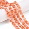 Dyed Natural White Jade Beads Strands, Two Tone, Round, Coral, 8x8mm, Hole: 0.9mm, about 47~48pcs/strand, 15.16~15.72''(38.5~39.3cm)