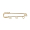 Rack Plating Iron Brooch Findings, 3-Holes Kilt Pins for Lapel Pins Makings, Light Gold, 50x17x5mm, Hole: 3.5mm