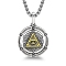 Spinner Star of Daivd with Eye 201 Stainless Steel Pendant Necklace, Rotating Necklace with Stainless Steel Box Chains for Anxiety Stress Relief, Antique Silver & Antique Golden, 23.62 inch(60cm)