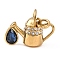 304 Stainless Steel Pendants, with Rhinestone, with Jump Ring, Golden, Watering Can, 15x20x8mm, Hole: 4mm