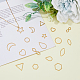SUPERFINDINGS 36Pcs 9 Style Stainless Steel Linking Rings Golden Blank Frame Hollow Pendants Open Bezel Linking Ring Jewelry Connector Links for Women Jewelry Making FIND-FH0006-46-4