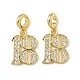 Латунные микро-паве прозрачные кубические цирконии номер 18 европейские подвески KK-K293-62G-1