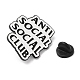 Spilla smaltata del club sociale antisociale con parola JEWB-H010-04EB-04-3