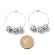 Boucles d'oreilles créoles à perles rondes en acrylique sur le thème du sport EJEW-JE04976-5