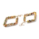 Grandi orecchini pendenti con perline di vetro a rombo per le donne della ragazza EJEW-I258-01G-2