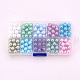 10 couleur perles de verre rondes nacrées écologiques HY-PH0004A-8mm-01-6