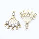 Brass Micro Pave Cubic Zirconia Chandelier Components Links KK-F729-71G-NF-2