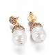 Orecchini pendenti con perle naturali EJEW-F230-03G-2