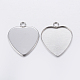 201 Stainless Steel Pendant Cabochon Settings STAS-P198-13A-1