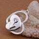 Collares simples de plata chapada en latón cúbico zirconia corazón colgante para mujer NJEW-BB12770-4