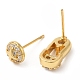Rack Plating Brass Safety Pin & Flat Round Asymmetrical Earrings EJEW-D061-19G-2