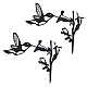 鉄ディスプレイ装飾  屋外の庭の装飾のため  鳥  電気泳動黒  16.5x12.5x0.1cm AJEW-WH0168-69-1